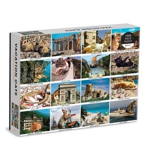 Vacation Cats 1500 piece jigsaw puzzle by Galison